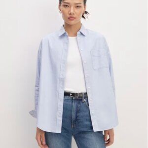 Everlane The Relaxed Oxford Shirt in Light Blue Womens 4